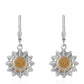 925 / 1000 Sterlingové Stříbro Náušnice s Citrínem