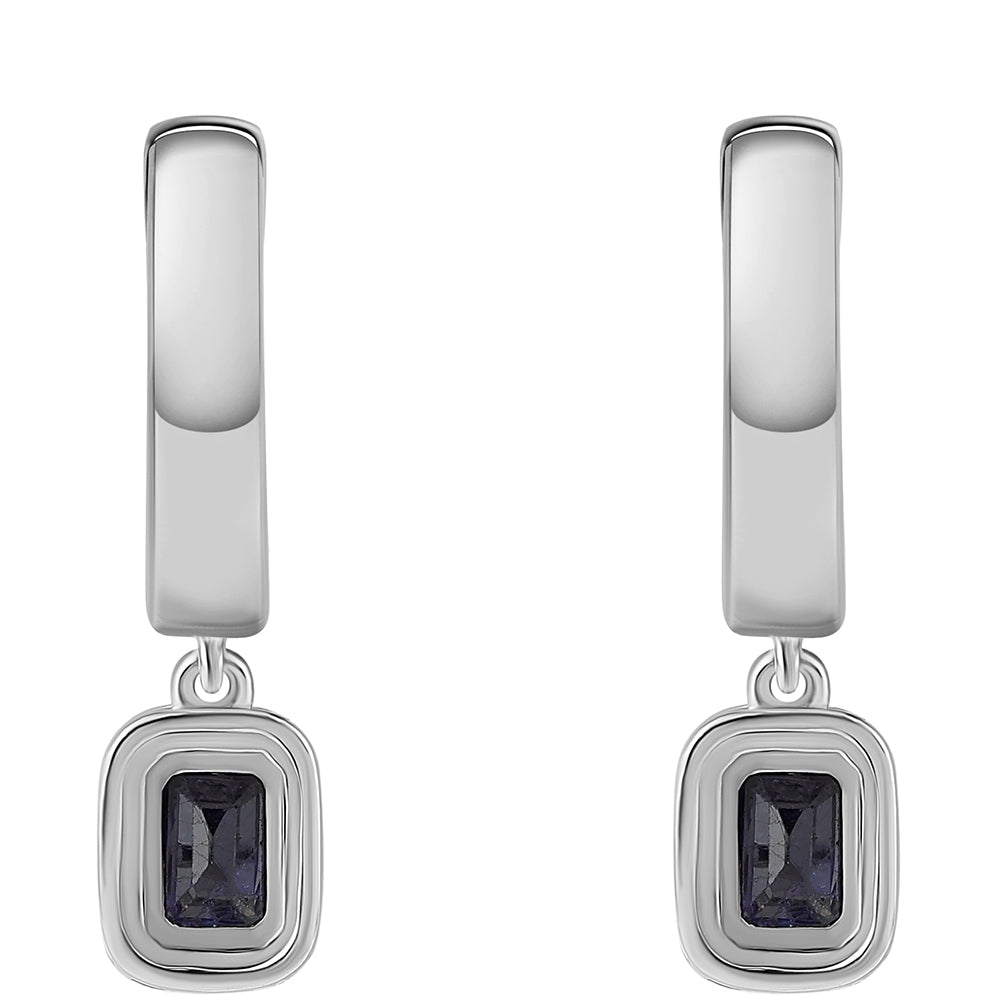925 / 1000 Sterlingové Stříbro Náušnice s Australským Modrým Safírem