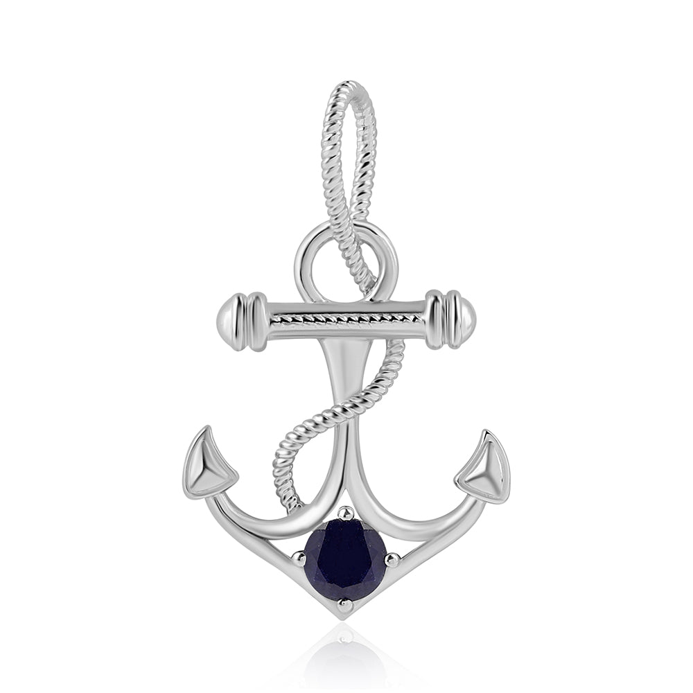 925 / 1000 Sterlingové Stříbro Přívěsek s Australským Modrým Safírem 1 