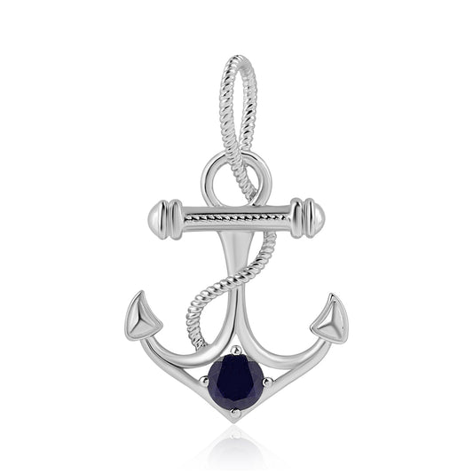 925 / 1000 Sterlingové Stříbro Přívěsek s Australským Modrým Safírem