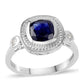 925 / 1000 Sterlingové Stříbro Prsten s Australským Modrým Safírem a Bílým Topazem