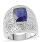 925 / 1000 Sterlingové Stříbro Prsten s Australským Modrým Safírem