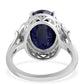 925 / 1000 Sterlingové Stříbro Prsten s Australským Modrým Safírem a Bílým Topazem