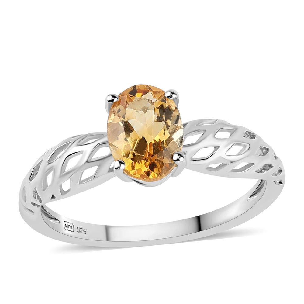 Stříbrný Prsten s Citrínem 1 