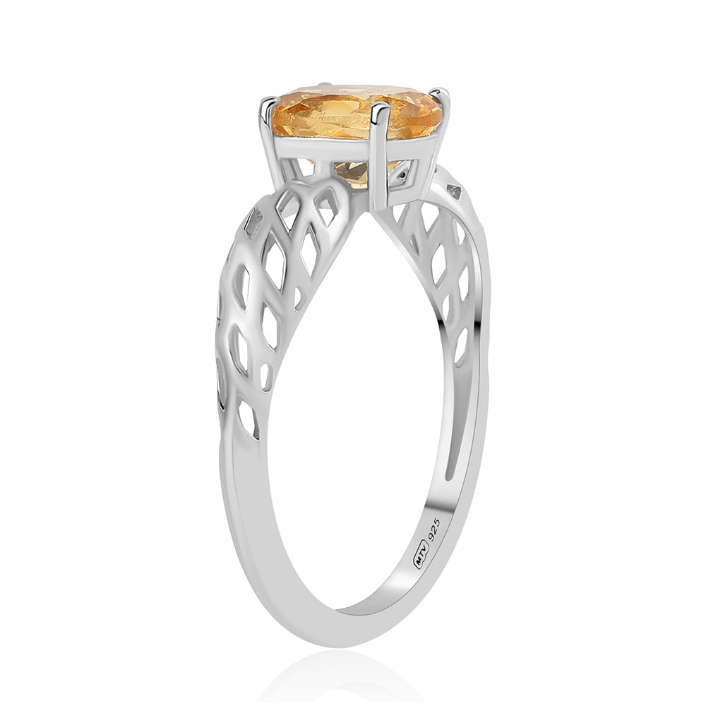 Stříbrný Prsten s Citrínem 2 
