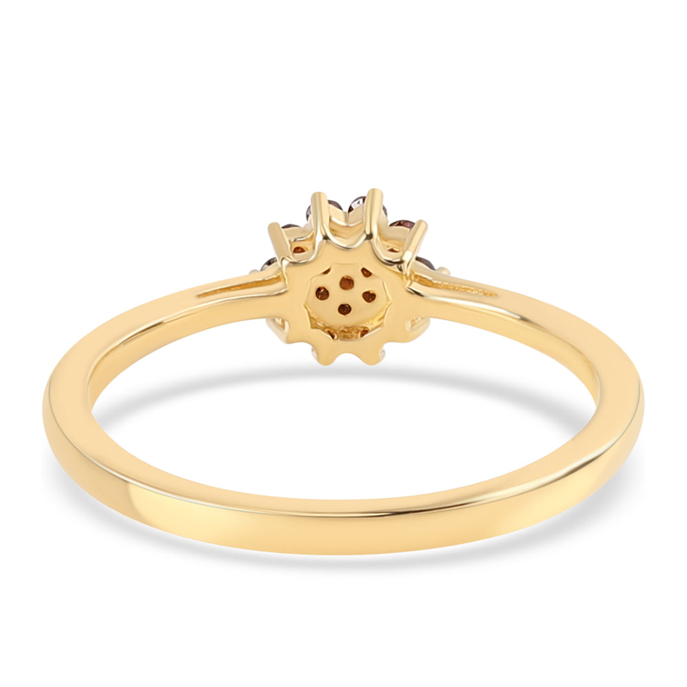 Pozlacený 925 / 1000 Sterlingové Stříbro Prsten s Červeným Diamantem 3 