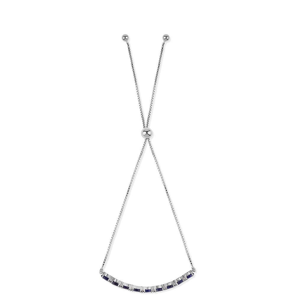 925 / 1000 Sterlingové Stříbro Náramek s Australským Modrým Safírem a Bílým Topazem 3 