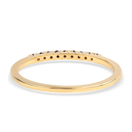 Pozlacený Stříbrný Prsten s Černým Diamantem