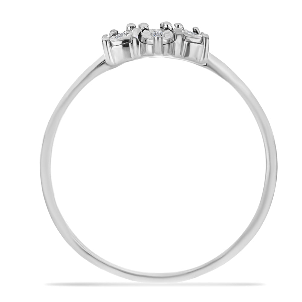 Stříbro 925/1000 - Prsten s Bílým Diamantem - Karátové číslo: 0.05. přibližná hmotnost: 2.5 gramů 2 