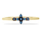 Pozlacené Stříbro 925/1000 - Prsten s Modrým Diamantem a Bílým Diamantem - Karátové číslo: 0.3. přibližná hmotnost: 1.53 gramů