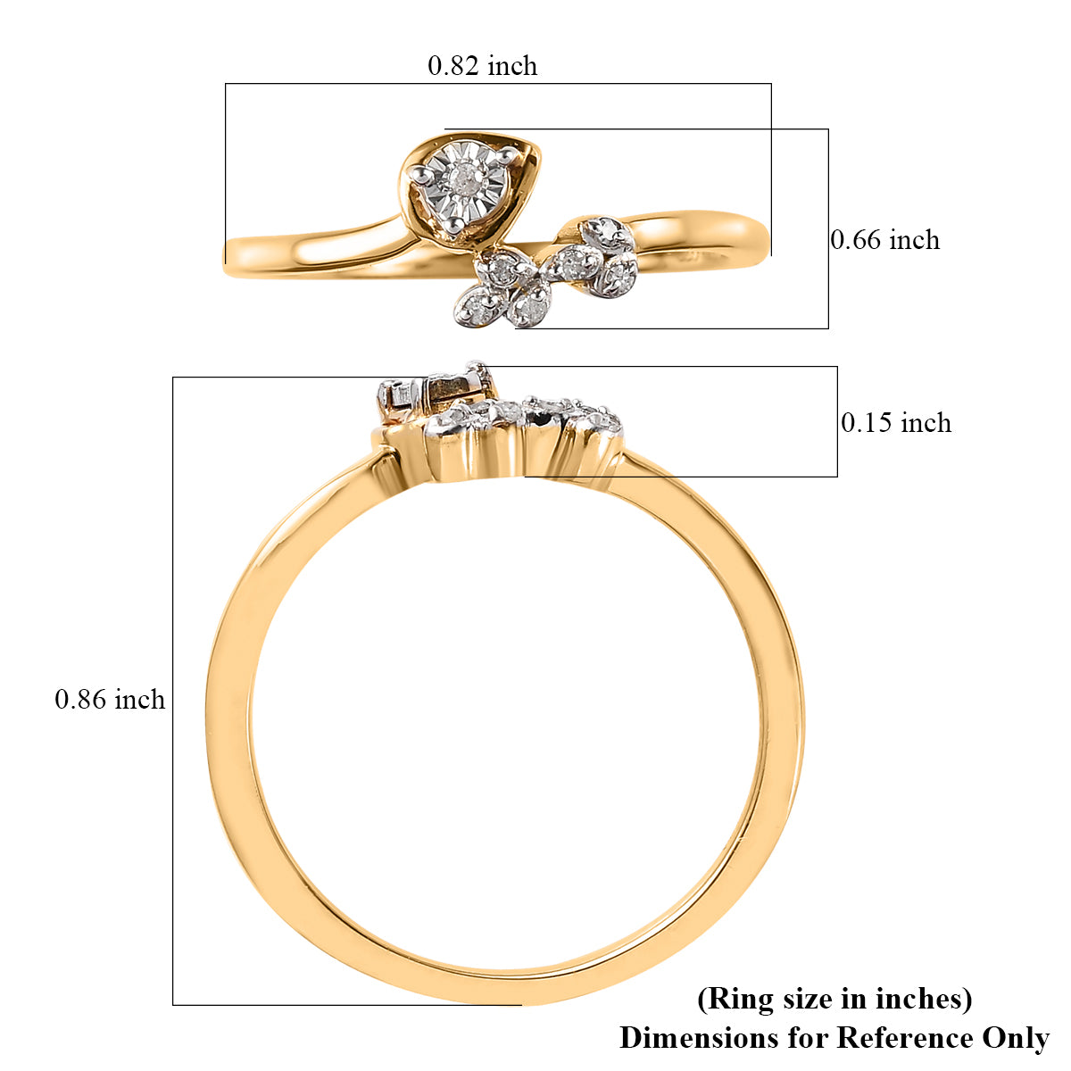 Pozlacený Stříbrný Prsten s Bílým Diamantem