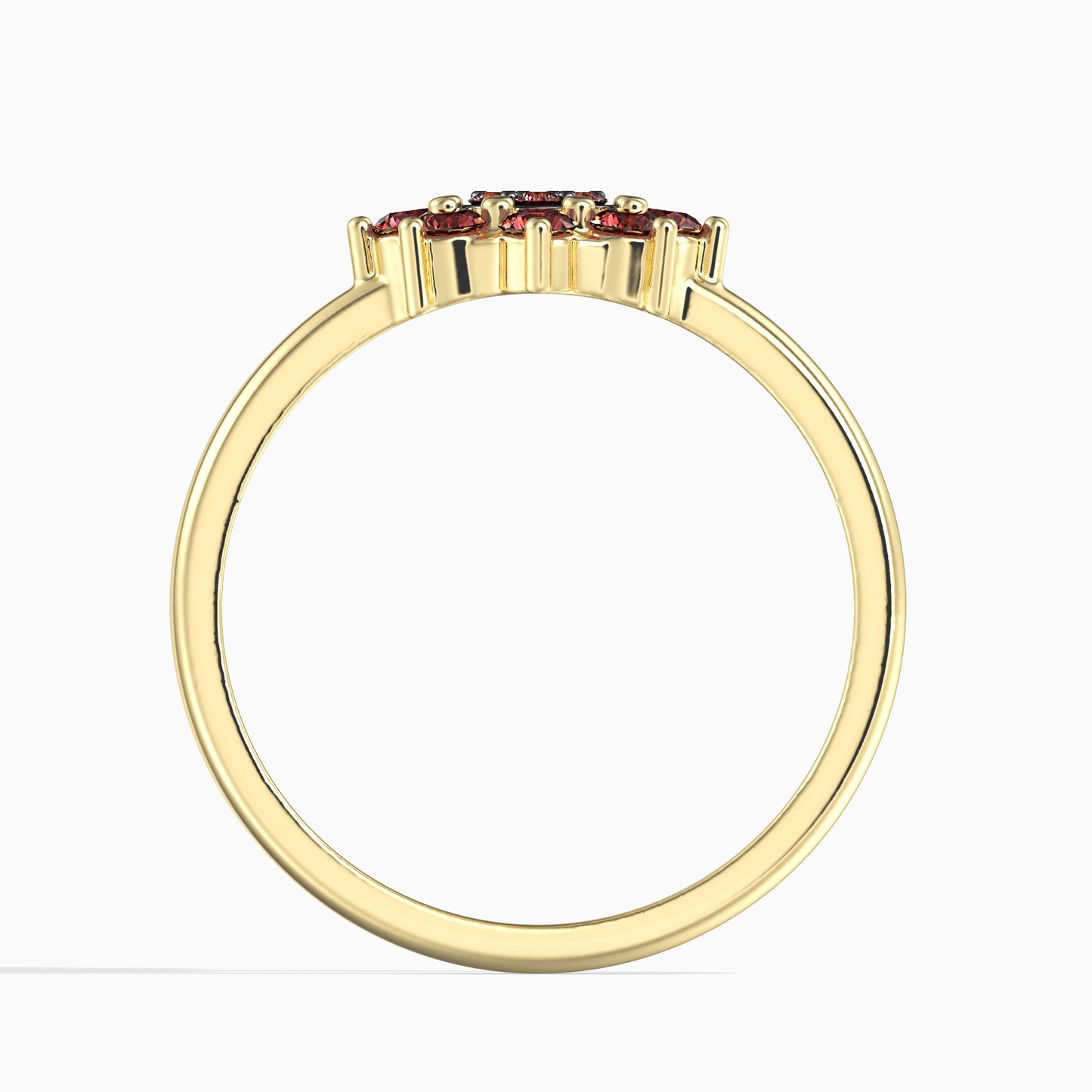 14K Zlatý Prsten s Červeným Diamantem (15 ks)