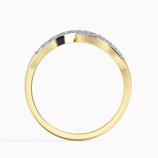 14K Zlatý Prsten s 33 Bílým Diamantem