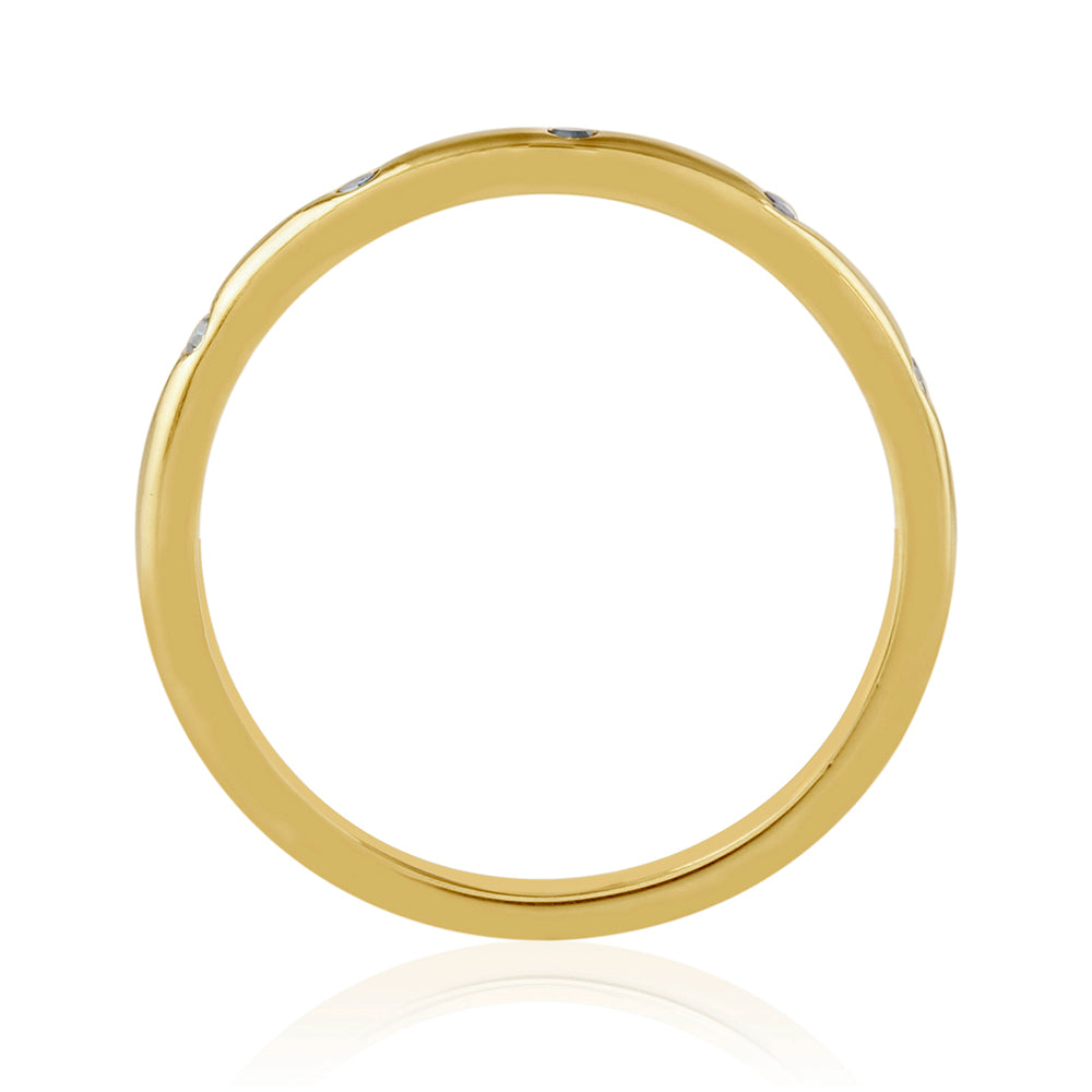 Pozlacené Stříbro 925/1000 - Prsten s Modrým Diamantem - Karátové číslo: 0.05. přibližná hmotnost: 1.49 gramů 3 