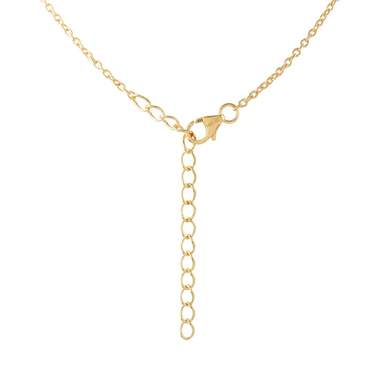 Pozlacené Stříbro 925/1000 - Náhrdelník s Modrým Diamantem - Karátové číslo: 0.08. přibližná hmotnost: 3.62 gramů