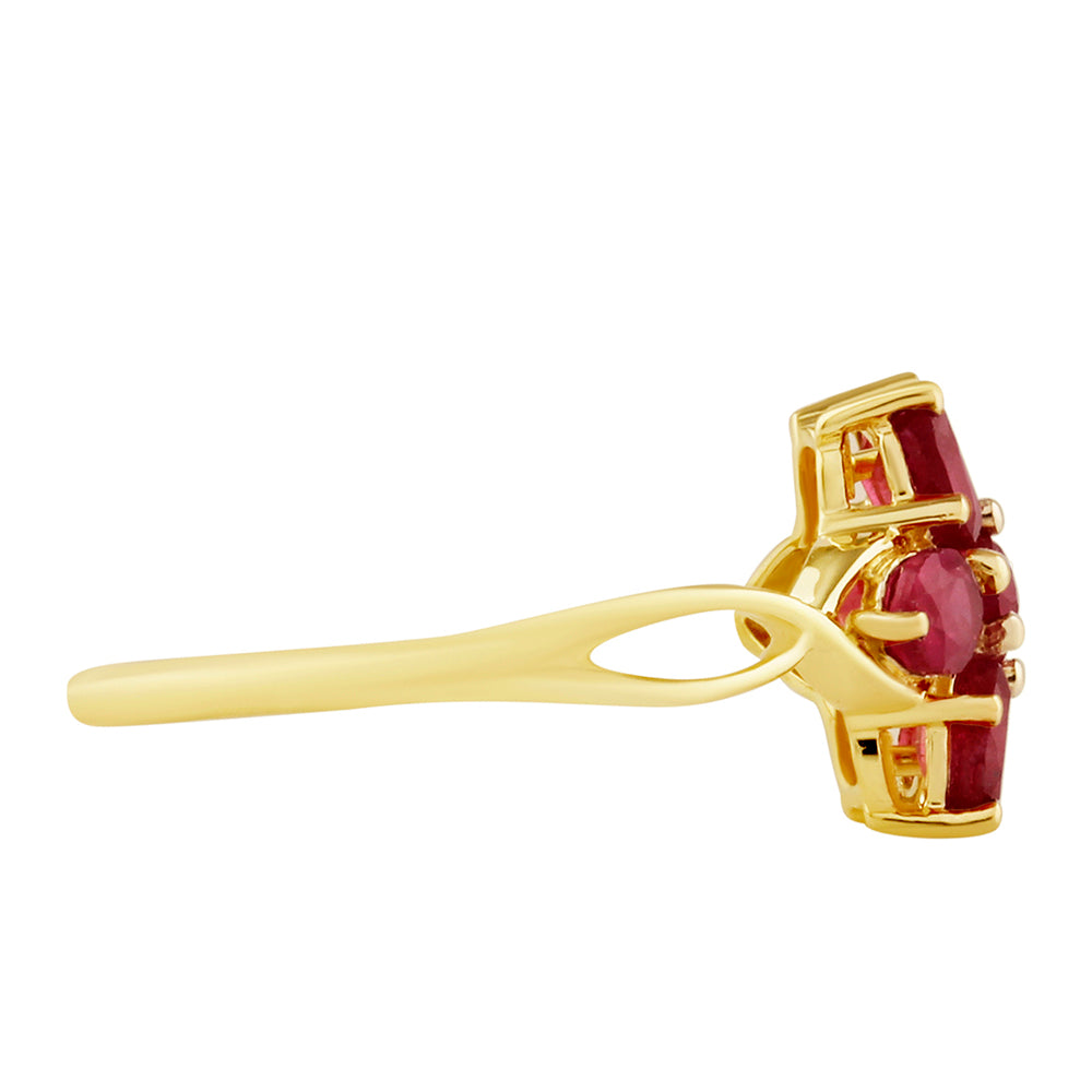 Pozlacené Stříbro 925/1000 - Prsten s Thajským Rubínem - Karátové číslo: 1.81. přibližná hmotnost: 1.82 gramů 2 