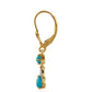 Pozlacené Stříbro 925/1000 - Náušnice s Tyrkysem Sleeping Beauty a Bílým Topazem - Karátové číslo: 0.72. přibližná hmotnost: 1.76 gramů