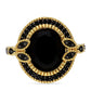 Pozlacený Stříbrný Prsten s Černým Onyxem a Černým spinelem