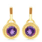 Pozlacené Stříbrné Náušnice s Marockým Ametystem
