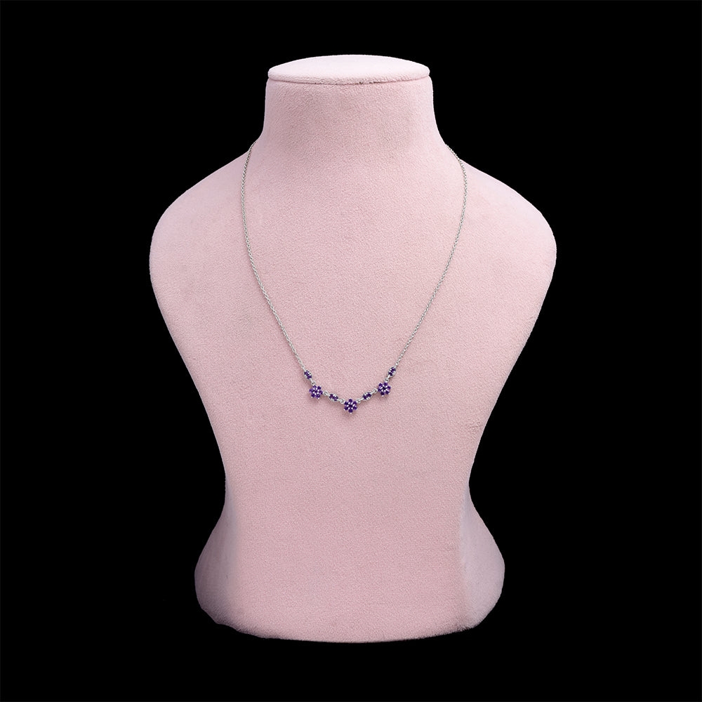 Stříbro 925/1000 - Náhrdelník s Marockým Ametystem - Karátové číslo: 0.87. přibližná hmotnost: 4.11 gramů 1 