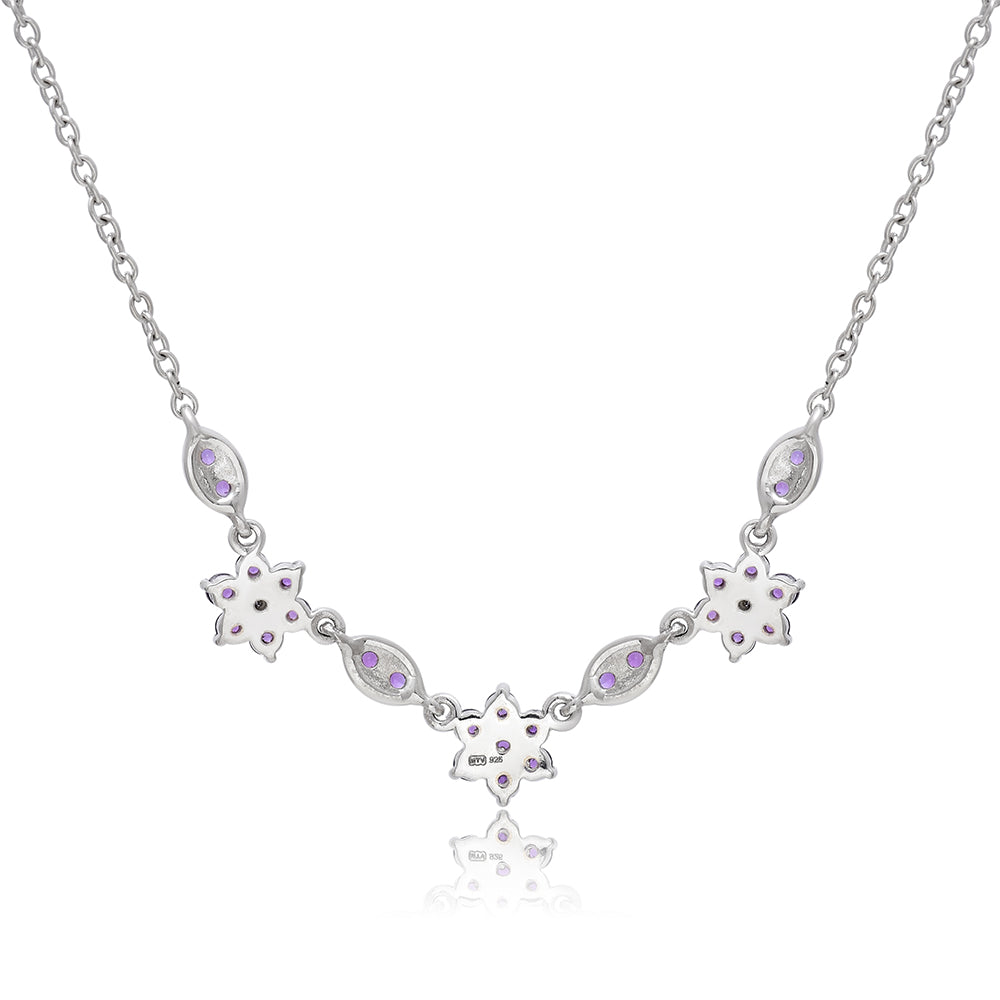 Stříbro 925/1000 - Náhrdelník s Marockým Ametystem - Karátové číslo: 0.87. přibližná hmotnost: 4.11 gramů 2 