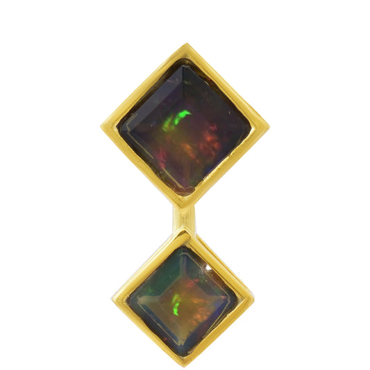 Pozlacené Stříbro 925/1000 - Náhrdelník s Etiopským Opálem z Lega Dembi - Karátové číslo: 1. přibližná hmotnost: 4.31 gramů