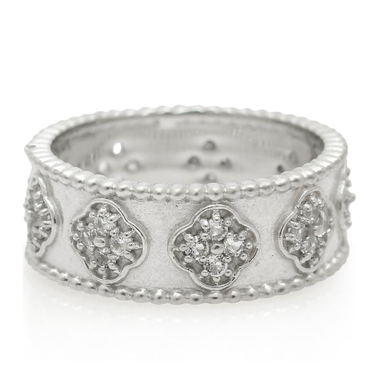 Stříbro 925/1000 - Prsten s Bílým Topazem - Karátové číslo: 0.85. přibližná hmotnost: 5.08 gramů