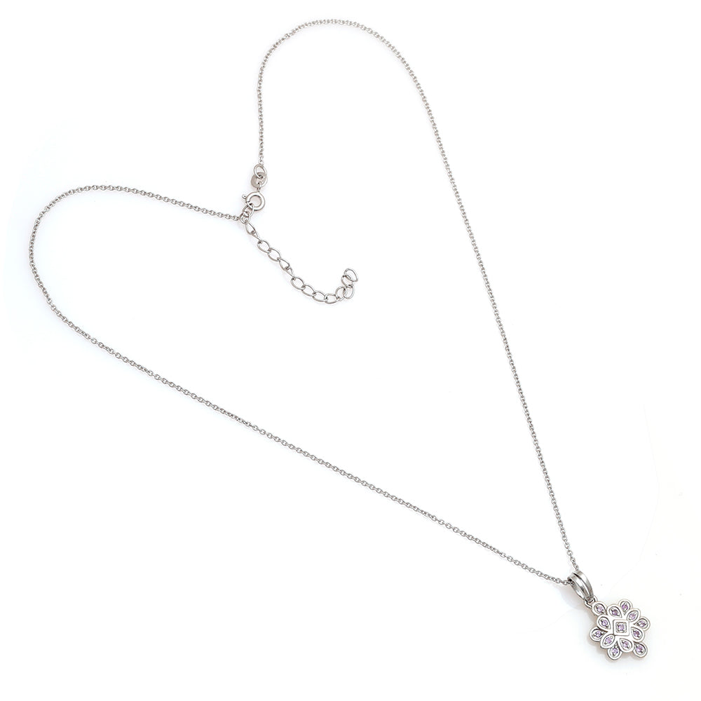 Stříbro 925/1000 - Přívěsek s Brazilským Ametystem - Karátové číslo: 0.17. přibližná hmotnost: 2.1 gramů