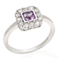Stříbro 925/1000 - Prsten s Brazilským Ametystem a Bílým Topazem - Karátové číslo: 3.01. přibližná hmotnost: 2.21 gramů
