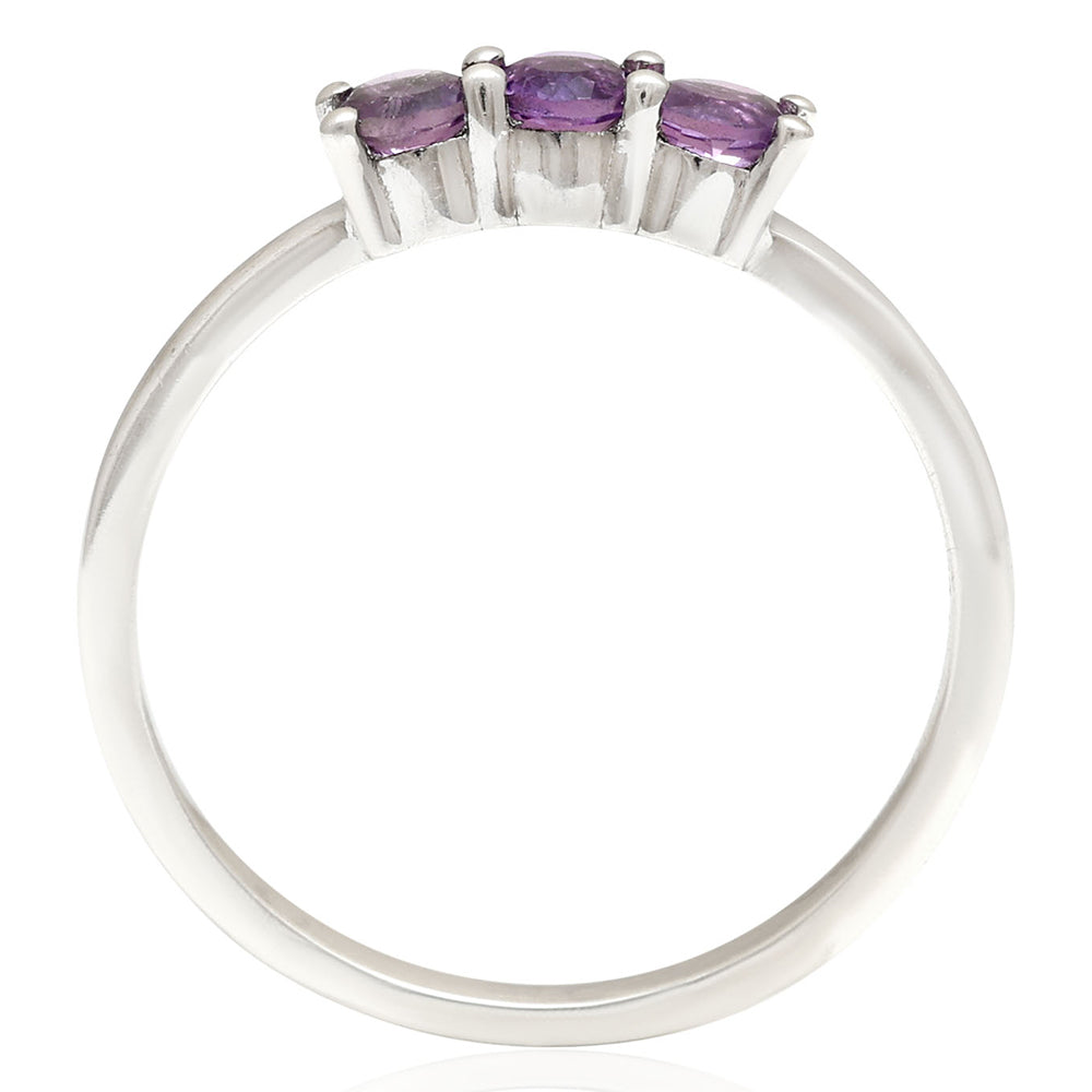 Stříbro 925/1000 - Prsten s Brazilským Ametystem - Karátové číslo: 0.35. přibližná hmotnost: 1.54 gramů 4 