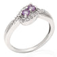 Stříbro 925/1000 - Prsten s Brazilským Ametystem a Bílým Topazem - Karátové číslo: 0.62. přibližná hmotnost: 2.5 gramů