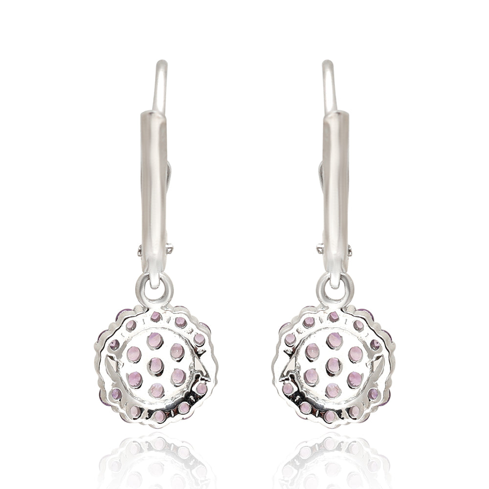 Stříbro 925/1000 - Náušnice s Brazilským Ametystem - Karátové číslo: 0.48. přibližná hmotnost: 1.89 gramů 4 