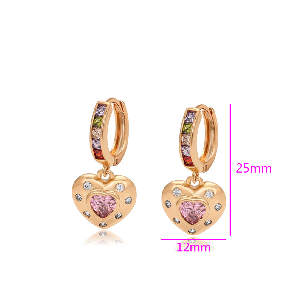 Pozlacené Slitinové Náušnice s Růžovým Emporia® Křišťálem a Bílým Emporia® Křišťálem 2 