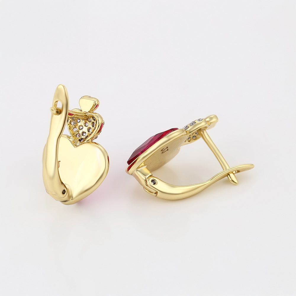 Pozlacené Slitinové Náušnice s Růžovým Emporia® Křišťálem a Bílým Emporia® Křišťálem 7 