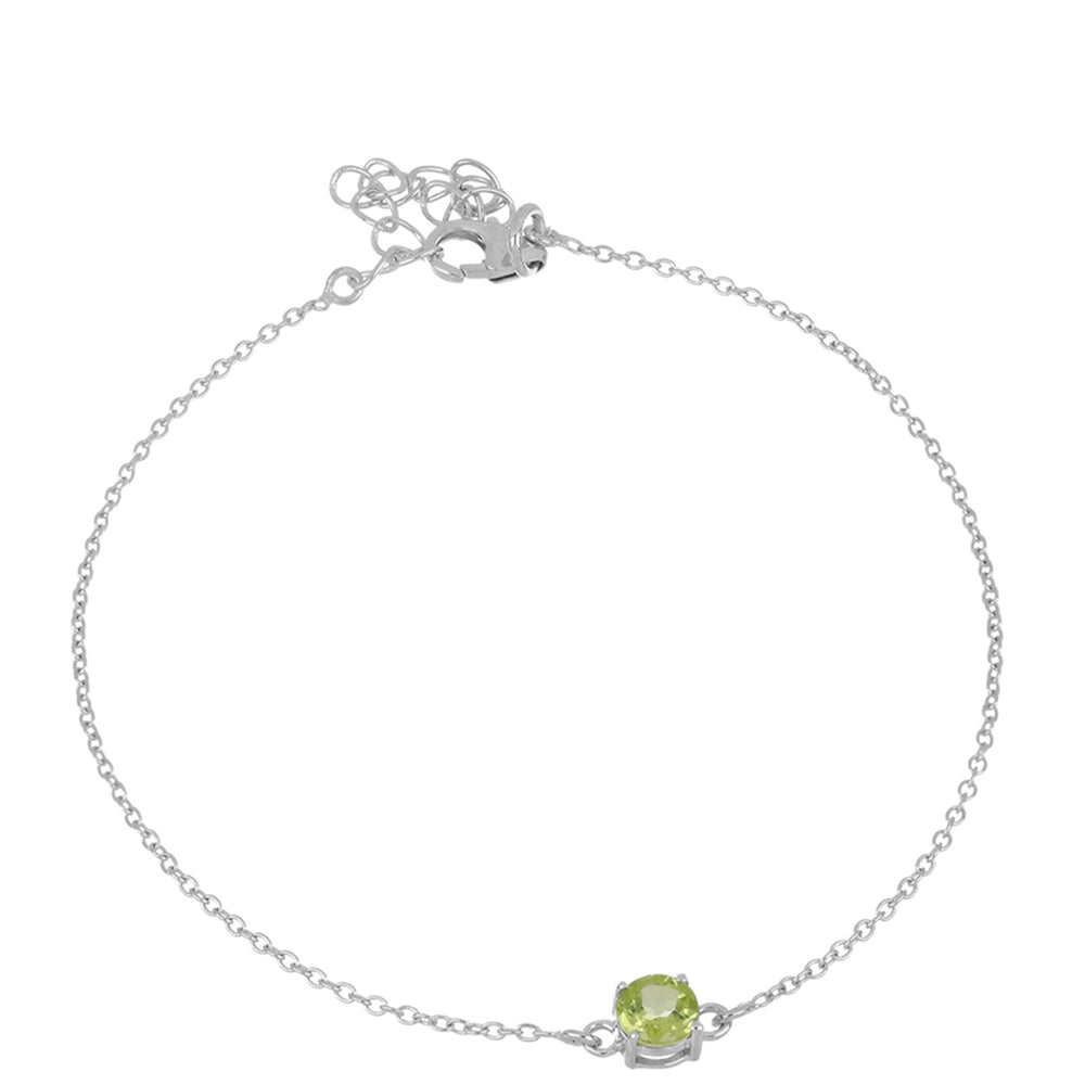 Stříbrný Náramek s Čchang-pajským Peridotem 1 