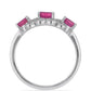 Stříbrný Prsten s Madagaskarským Rubínem a Bílým Topazem