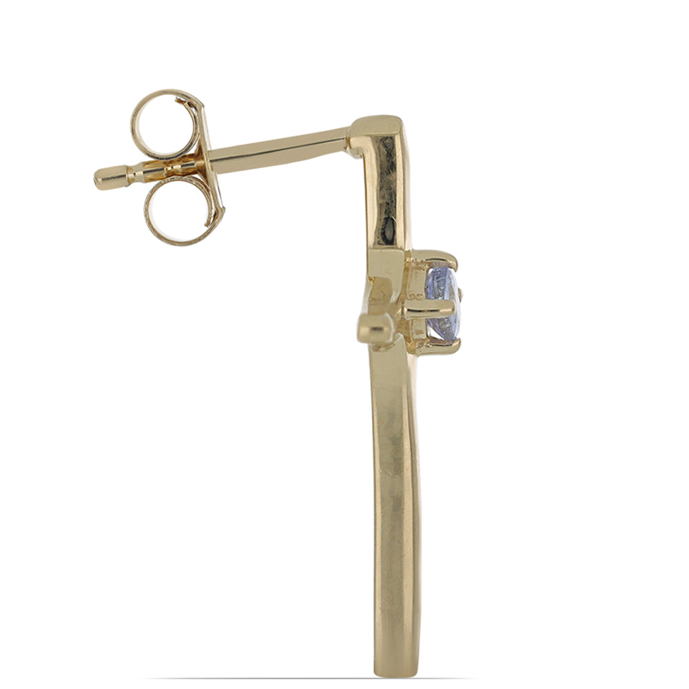 Pozlacené Stříbrné Náušnice s Tanzanitem 2 