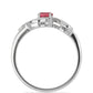 Stříbrný Prsten s Madagaskarským Rubínem a Bílým Topazem