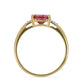 Pozlacený Stříbrný Prsten s Růžovým Topazem a Bílým Topazem