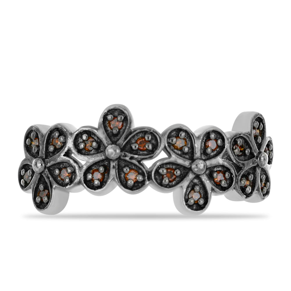 Stříbrný Prsten s Červeným Diamantem 1 