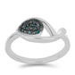 Stříbrný Prsten s Modrým Diamantem