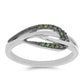 Stříbrný Prsten se Zeleným Diamantem