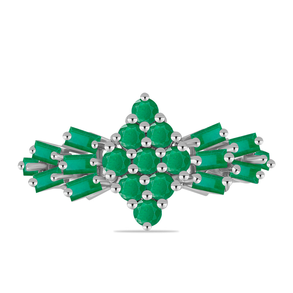 Stříbrný Prsten s Brazilským Smaragdem