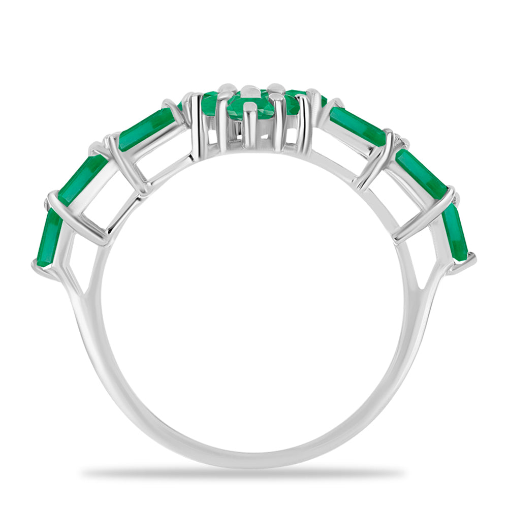 Stříbrný Prsten s Brazilským Smaragdem 2 