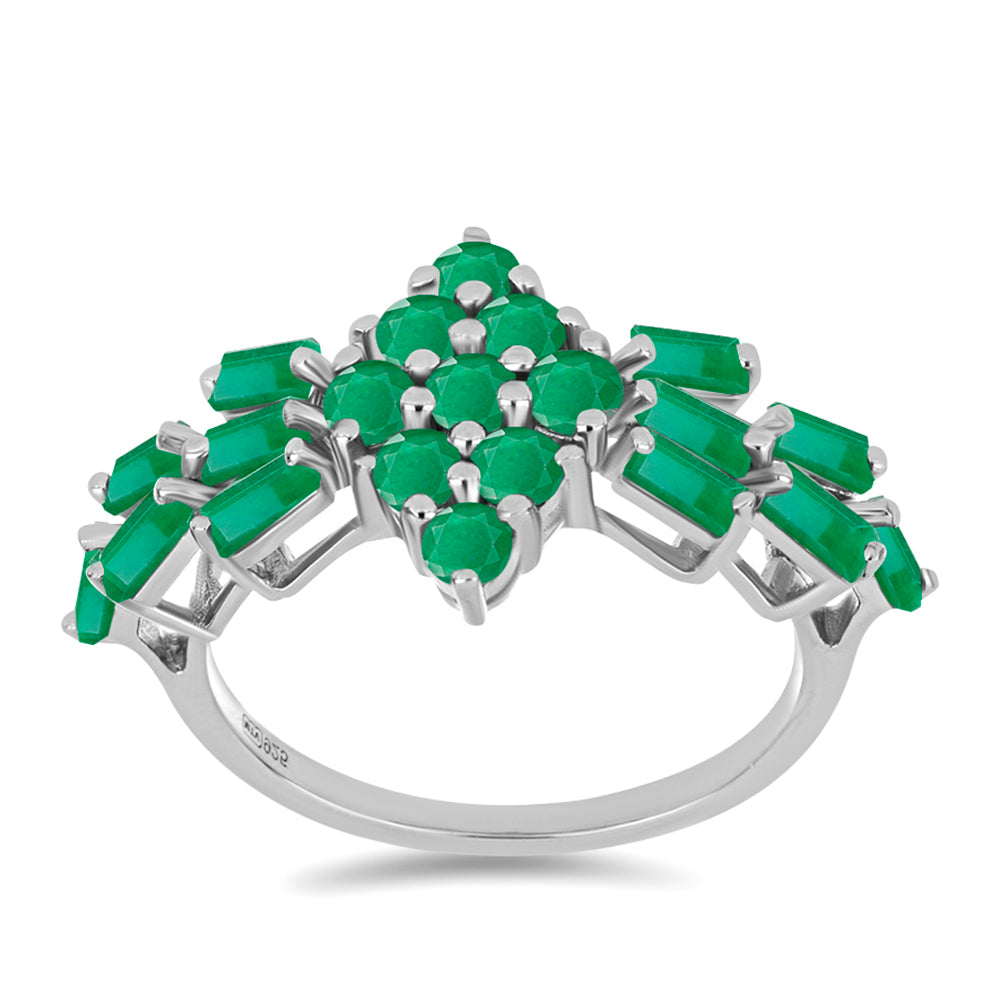 Stříbrný Prsten s Brazilským Smaragdem