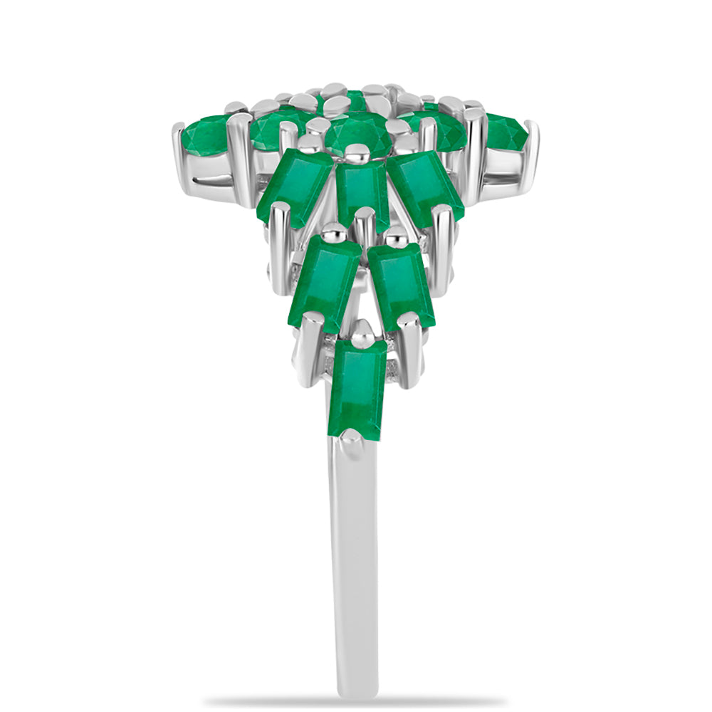 Stříbrný Prsten s Brazilským Smaragdem