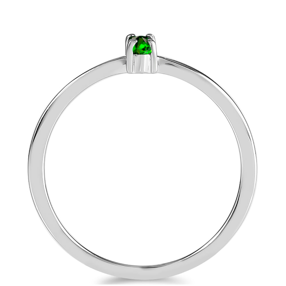 Stříbrný Prsten s Chromovým Diopsidem 2 