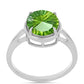 Stříbrný Prsten s Kapradinově Zeleným Křemenem