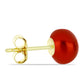 Pozlacené Stříbro 925/1000 - Náušnice s Červená sladkovodní Perlou - Karátové číslo: 5.06. přibližná hmotnost: 1.53 gramů