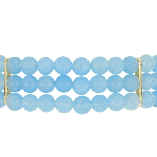 Pozlacený Stříbrný Náramek s Aqua Chalcedonem